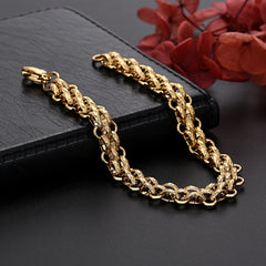 Aveuri New fashion luxury 18K Gold Chain Bracelets for Men Charm Women Wedding accessories Party fashion jewelry 21cm Holiday gifts