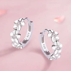 Aveuri Nice 925 Sterling Silver Needle Earrings for Women Lady Wedding Fashion High Quality Jewelry Crystal Zircon Flower Stud