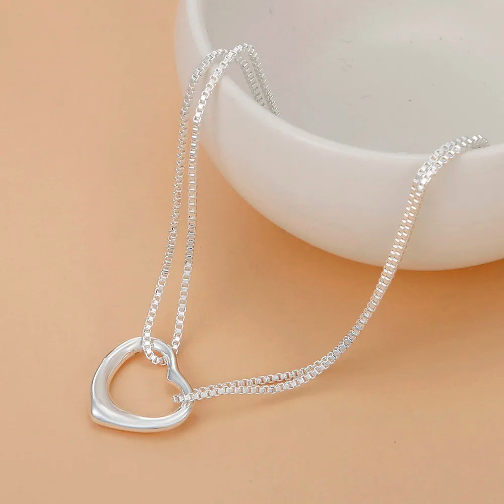 Aveuri Original 925 sterling silver Pretty heart bracelets necklaces for women fashion designer party wedding Jewelry sets holiday gift