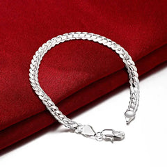 Aveuri Classic charms 5MM sideways chain 925 sterling silver Bracelets for man women Luxury Fashion jewelry Wedding party gifts