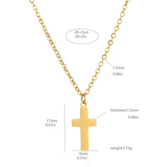 Aveuri-Christmas Gift New Year's Eve Gift Stainless Steel Cross Necklace For Women Gold Silver Color Waterproof Chain Men Fashion Never Fade Jewelry Accessories