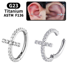 Aveuri-Christmas Thanksgiving Black Friday gifts ASTM F136 G23 Titanium Earrings Zircon Cross Drop Earrings For Women Gift Earing Fashion Jewelry