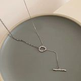 Fashion Simple Silver Color Metal Geometric Necklace for Women Stainless Steel Long Chain Necklace Sweater Jewelry Gift 2022