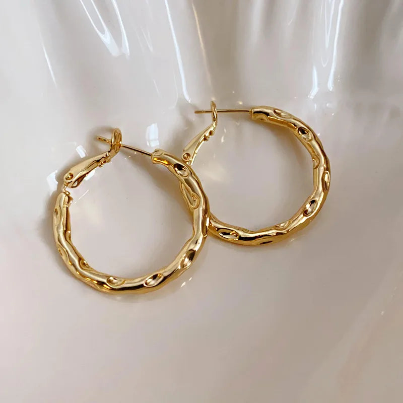 Aveuri-Christmas Thanksgiving  New Year's Eve Gift Fashion Exaggerated Big Circle Hoop Earrings for Women Statement Jewelry Smooth Circle Earrings Femme Boucles d'oreilles