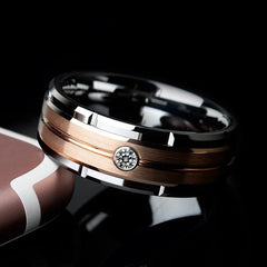 Aveuri-Christmas gifts idea Winter outfits Christmas outfits 1pcs Luxury Women Ring Metal Hollow Carving Pattern Rose Gold Color Zircon Stones Couple Ring Bridal Engagement Wedding Jewelry