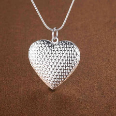 Aveuri 45-70cm Fine Luxury 925 Sterling Silver Heart Photo Frame Pendant Necklace for Women Fashion Party Wedding Jewelry Couple Gifts