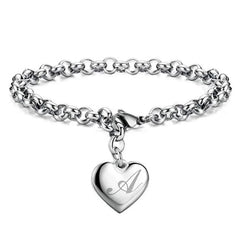 Aveuri New 925 Sterling silver noble Heart 26 Letteres chain Bracelets for women Fashion Designer brand party wedding Jewelry gifts