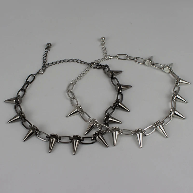 Aveuri Punk Spike Chokers Collar For Women Men Gothic Harajuku Rivets Chocker Necklaces Kpop Rock Chains Necklace Trendy Jewelry Gifts