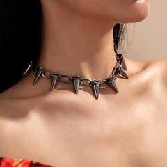 Aveuri Punk Spike Chokers Collar For Women Men Gothic Harajuku Rivets Chocker Necklaces Kpop Rock Chains Necklace Trendy Jewelry Gifts