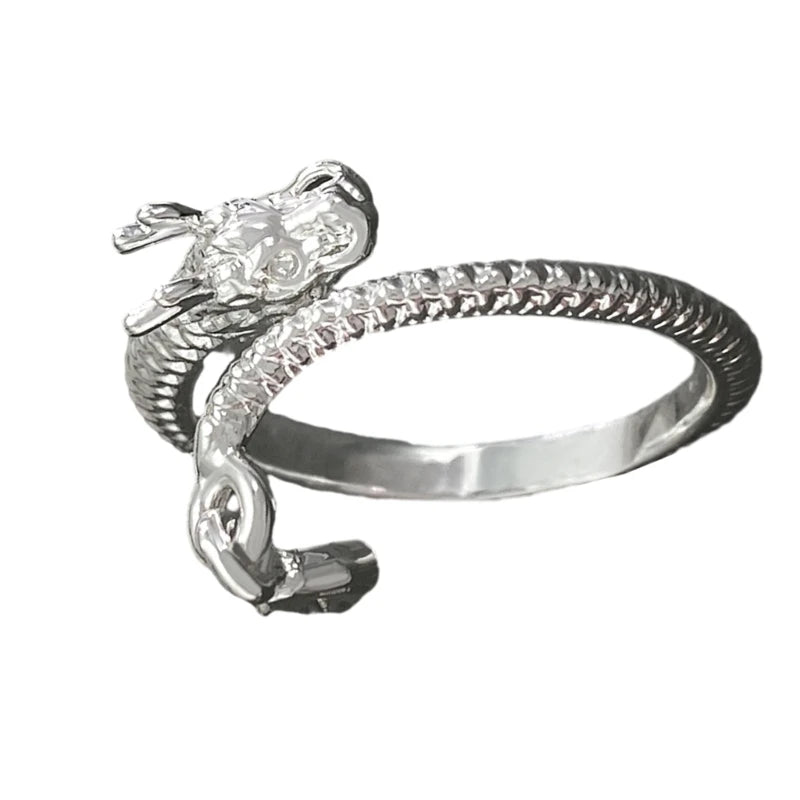 Aveuri Light Luxury Dragon Rings Men Women Adjustable Opening Finger Wrap Rings for Boyfriend Couple Gold Silver Color Jewelry DropShip