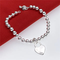 Aveuri Street wild 925 sterling Silver charms Heart Pendant Bracelets for Women Fashion party wedding Original jewelry Holiday gifts