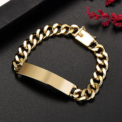 Aveuri New high quality 18K Gold 10MM chain bracelets for man women fashion original jewelry wedding Accessories party Christmas gifts