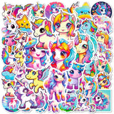 10/50pcs Cartoon Cute Rainbow Unicorn Stickers Pack for Kids Scrapbooking Laptop Travel Luggage Laptop Wall Car Decoration Decal