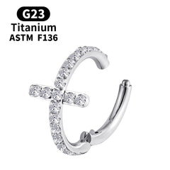 Aveuri-Christmas Thanksgiving Black Friday gifts ASTM F136 G23 Titanium Earrings Zircon Cross Drop Earrings For Women Gift Earing Fashion Jewelry