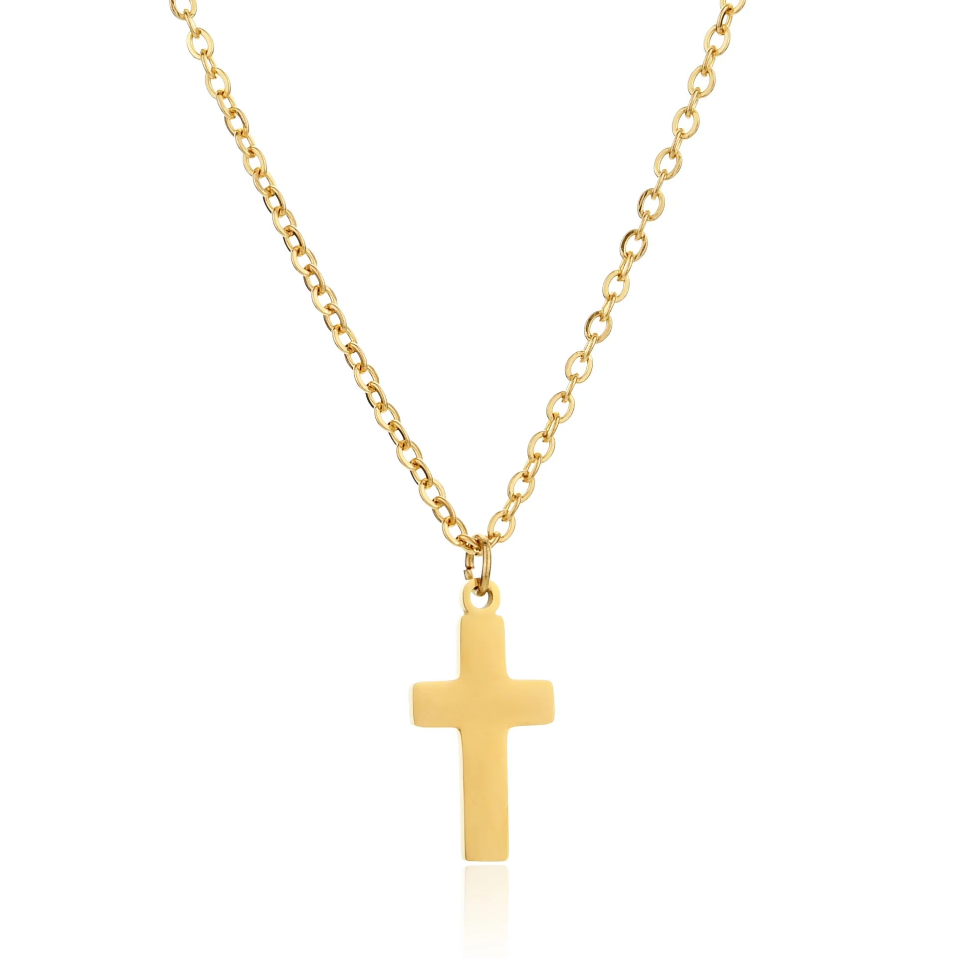 Aveuri-Christmas Gift New Year's Eve Gift Stainless Steel Cross Necklace For Women Gold Silver Color Waterproof Chain Men Fashion Never Fade Jewelry Accessories