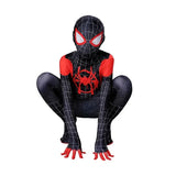 Black Spiderman Costume With Spider Man Mask Spider Man Into The Spider Verse Miles Cosplay Halloween Costume for Kids and Adult