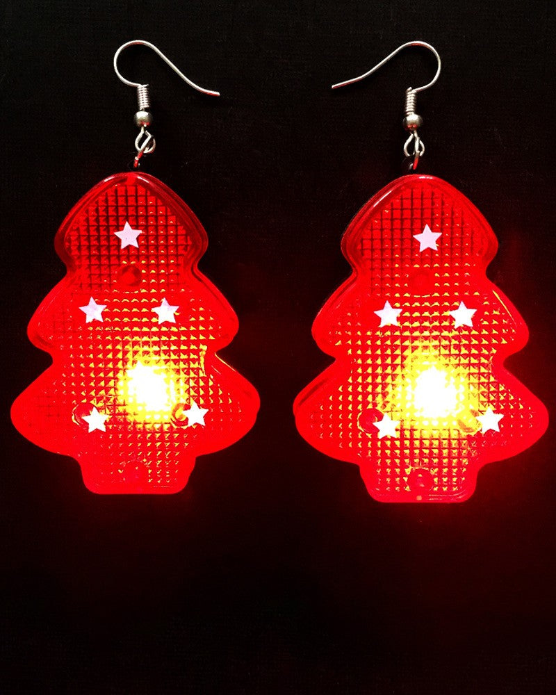 Aveuri-Black Friday Cyber ??Monday Christmas 1Pair Christmas Tree Shaped LED Light Up Drop Earrings