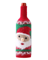 Aveuri-Black Friday Cyber ??Monday Christmas gifts1pc Fuzzy Christmas Tree Santa Snowman Knitted Beer Bottle Tall Can Covers Home Decor Party Favor Gift Bag