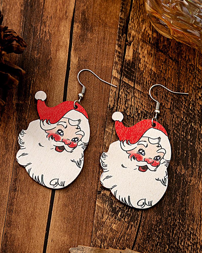 Aveuri-Black Friday Cyber ??Monday Christmas gifts1Pair Christmas Santa Claus Shaped Hook Dangle Earrings