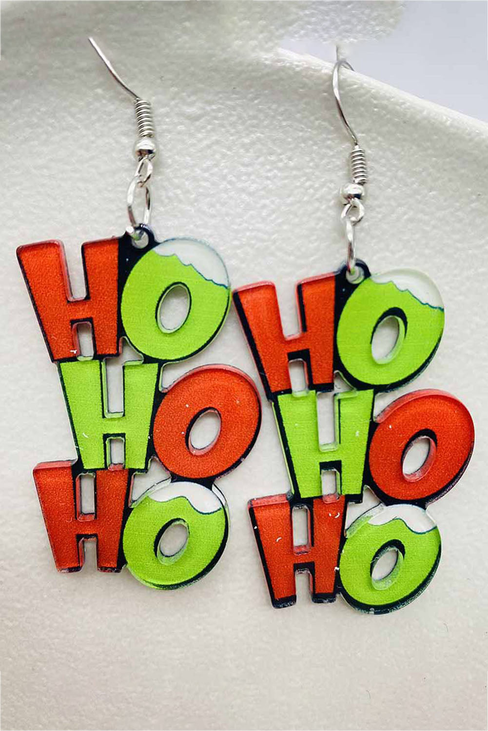 Aveuri-Black Friday Cyber ??Monday Christmas Green HO HO HO Dangle Christmas Earrings