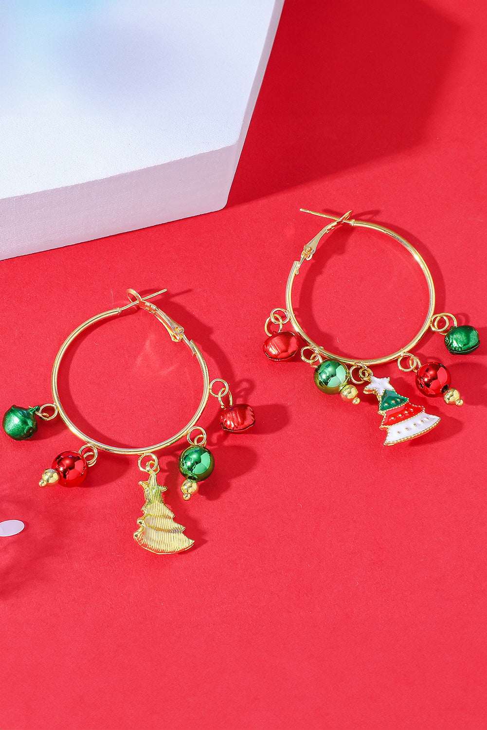 Aveuri-Black Friday Cyber ??Monday Christmas Gold Christmas Tree Bell Plate Alloy Hook Earrings