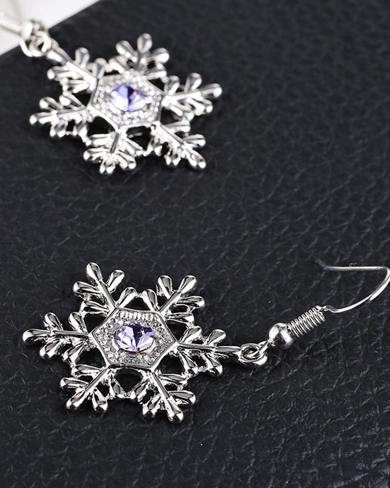 Aveuri-Black Friday Cyber ??Monday Christmas gifts1Pair Christmas Snowflake Shaped Crystal Drop Earrings