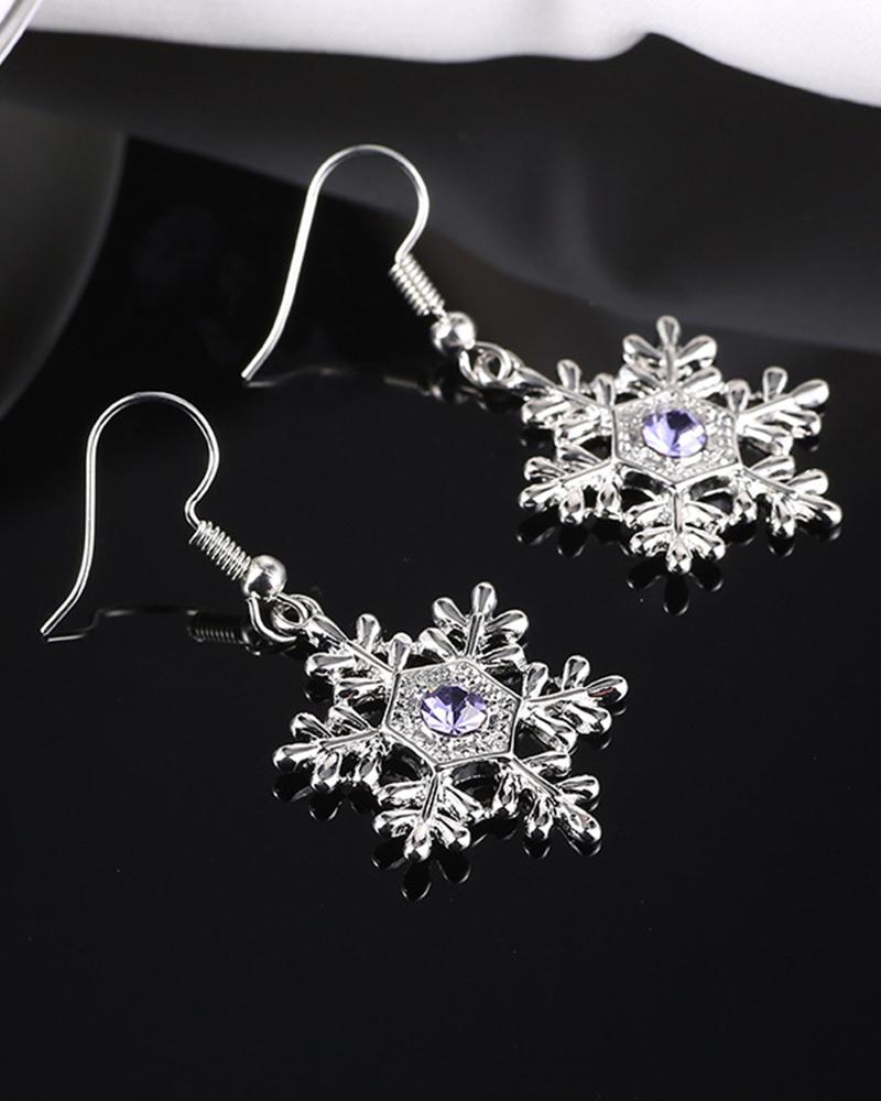 Aveuri-Black Friday Cyber ??Monday Christmas gifts1Pair Christmas Snowflake Shaped Crystal Drop Earrings