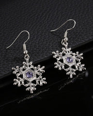 Aveuri-Black Friday Cyber ??Monday Christmas gifts1Pair Christmas Snowflake Shaped Crystal Drop Earrings