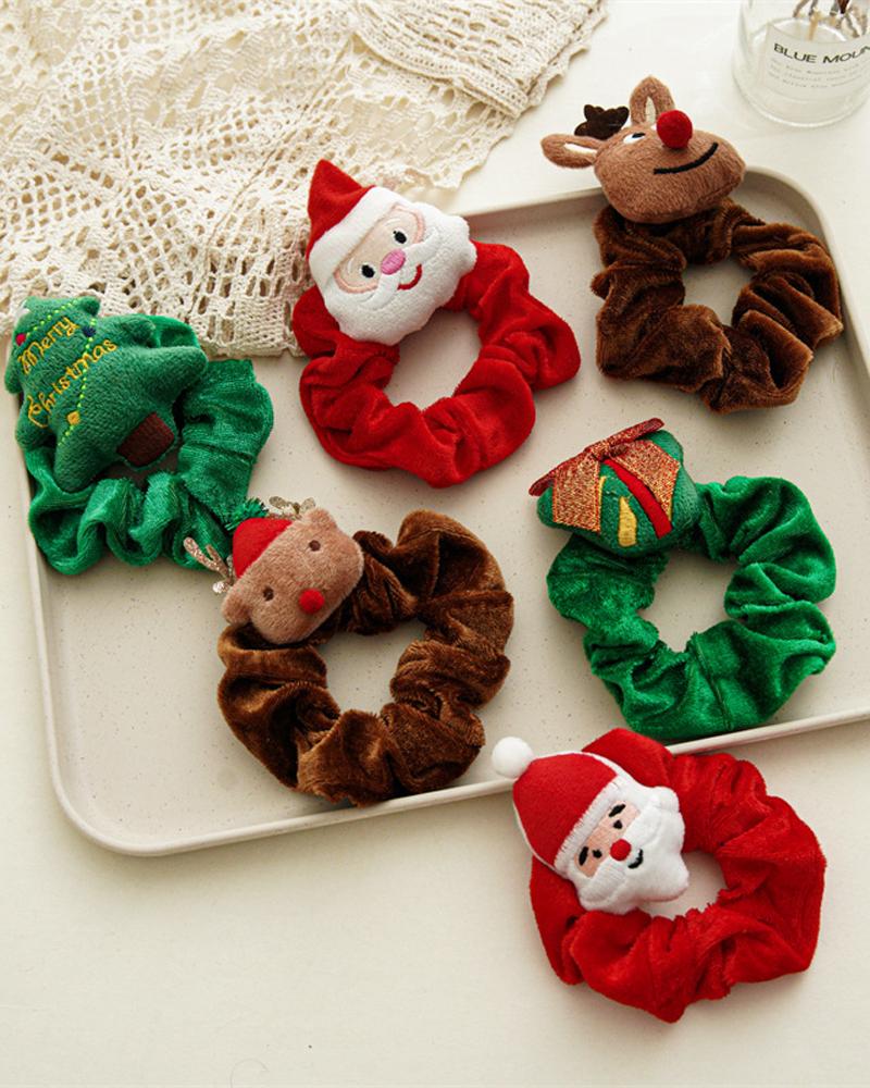 Aveuri-Black Friday Cyber ??Monday Christmas gifts1pc Christmas Tree Santa Claus Decor Scrunchie