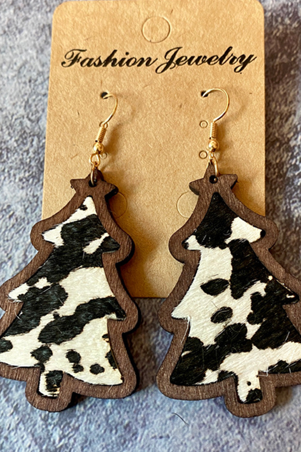 Aveuri-Black Friday Cyber ??Monday Christmas Black Cow Spots Christmas Tree Dangle Earrings