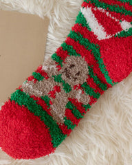 Aveuri-Black Friday Cyber ??Monday Christmas gifts1Pair Christmas Elk Polka Dot Pattern Fuzzy Thermal Socks