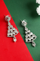 Aveuri-Black Friday Cyber ??Monday Christmas Silvery Diamond Christmas Tree Studded Dangle Earrings