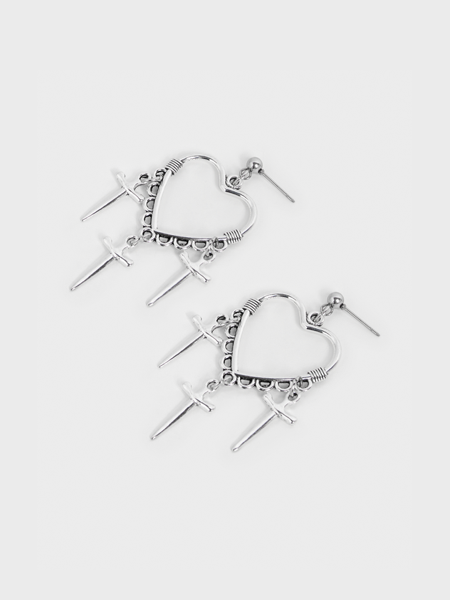 Back To School AveuriPunk Silver Accessory Earrings