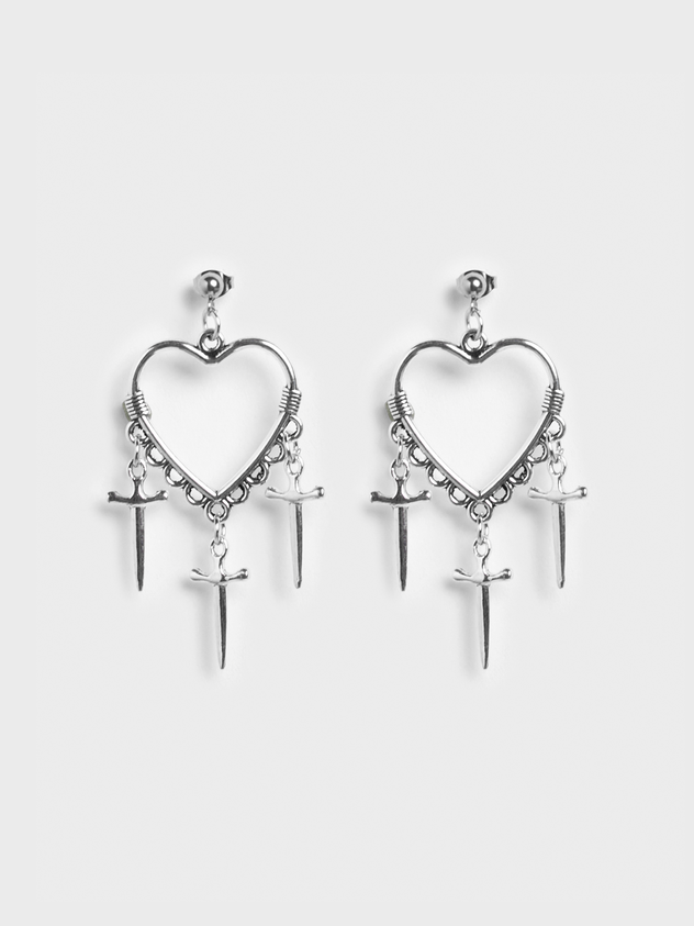 Back To School AveuriPunk Silver Accessory Earrings