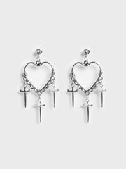 Back To School AveuriPunk Silver Accessory Earrings