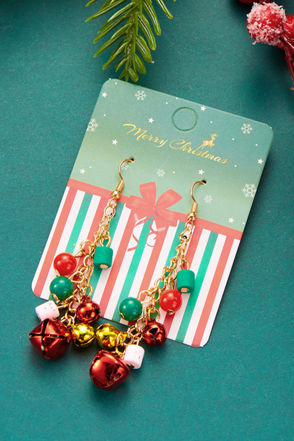 Aveuri-Black Friday Cyber ??Monday Christmas Racing Red Christmas Style Bells Dangle Hook Earrings