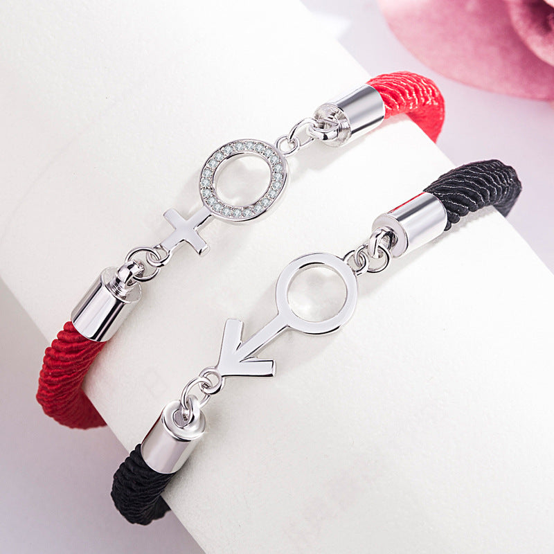Aveuri - Creative Handmade Symbol Black Rope Red Hand Strap Bracelets