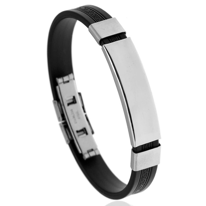 Aveuri - Men's Titanium Steel Stainless Wrist Silicone Bracelets