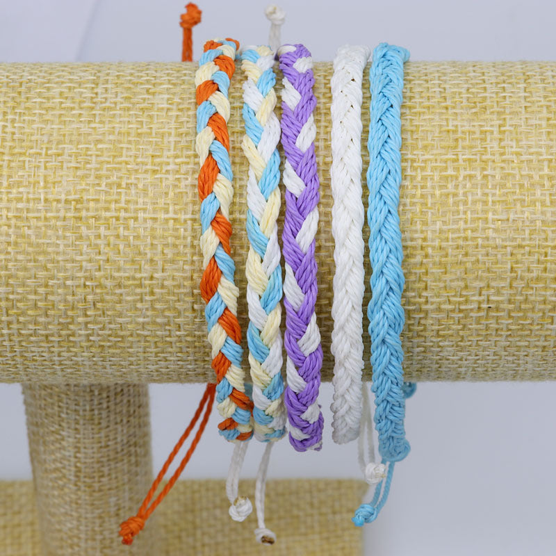 Aveuri - Ornament Color Woven Waterproof Wax Line Bracelets