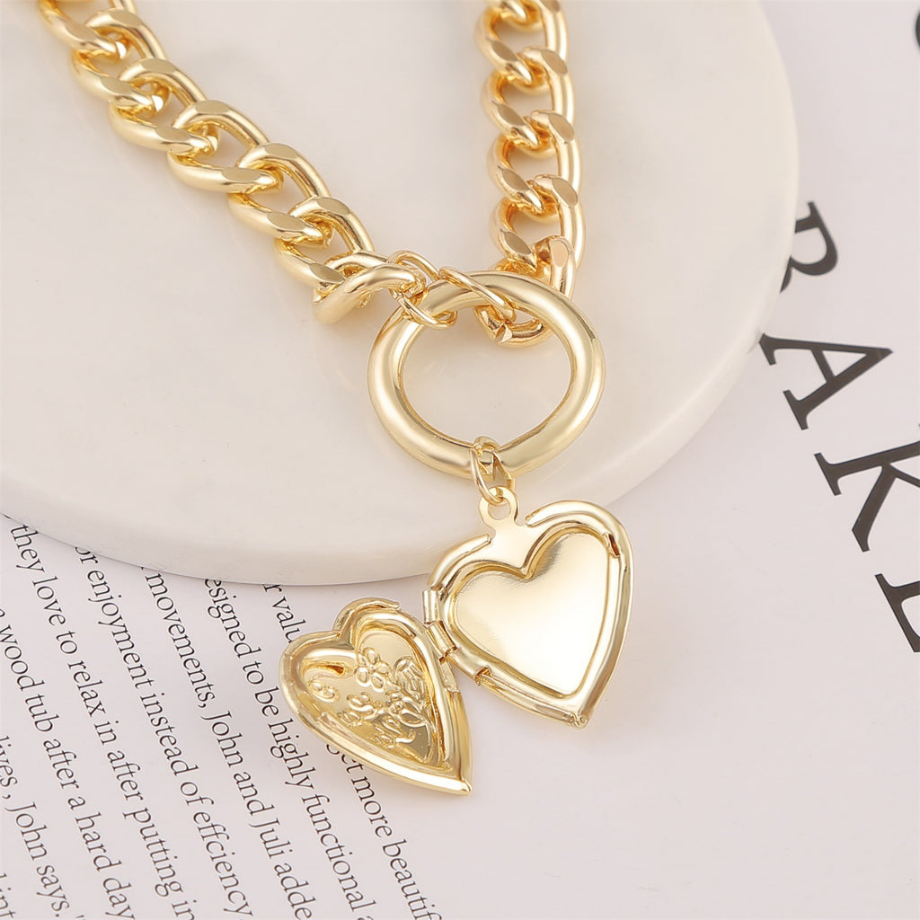 Europe and the United States cross-border jewelry peach heart shaped creative pendant, praise, simple short, love, double necklace Choker