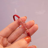 Aveuri - Women's Natural Strawberry Quartz Ornament Matching Peace Bracelets