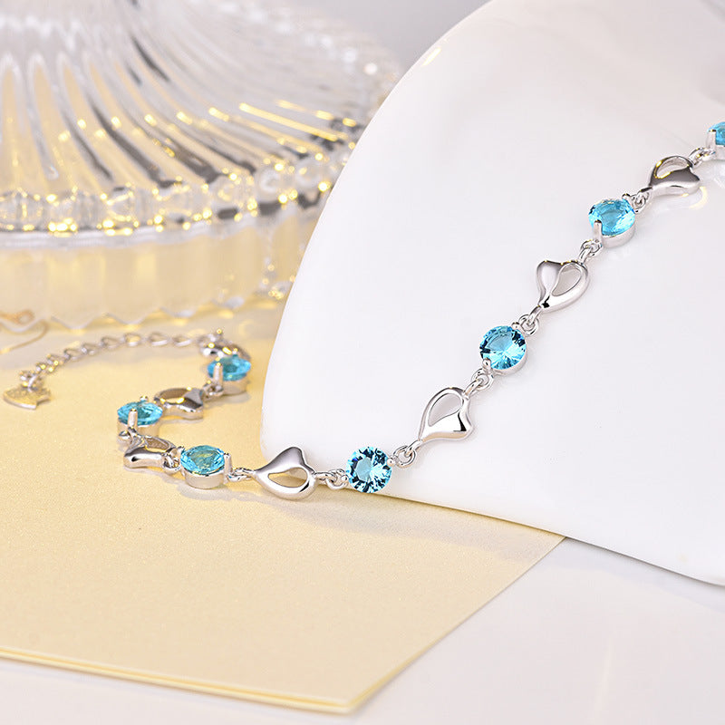 Aveuri - Sterling Sier Crystal Love Female Light Bracelets