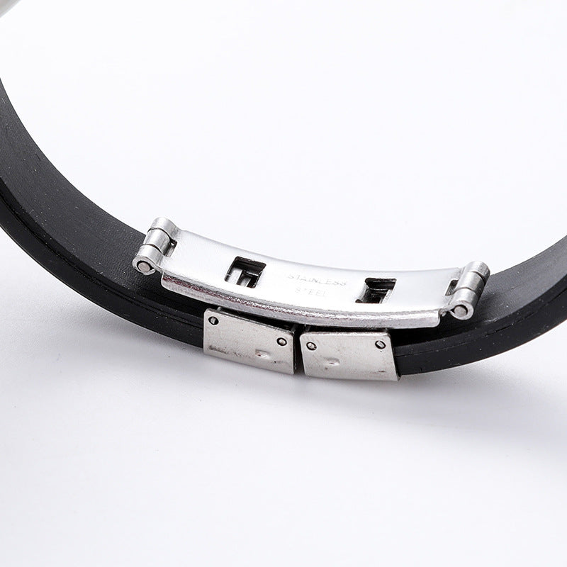 Aveuri - Men's Chain Titanium Steel Fashion Punk Silicone Bracelets