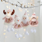 Christmas Gift Pink Christmas Plush Angel Girl Snowman Pendant Santa Claus Snowman Elk Doll Oranments Xmas Tree Merry Christmas Decor Gifts