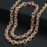 Aveuri Graduation gifts 6mm 585 Rose Gold Rolo Cable Link Chain Bracelet Necklace Fashion Jewelry Set for Women Men Party Accessories CS17