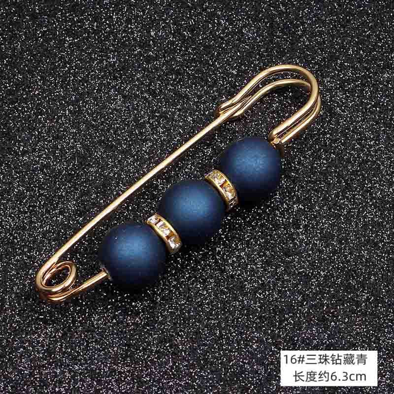 Lapel Pin Women Simulated-Pearl Pendant Pins Crystal Rhinestone Brooch For Woman Scarf Buckle Clips Hat Clothes Multipurpose Pin