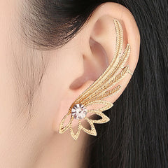 AVEURI Fashion Angel Wings Metal Rhinestone Earrings Women's Exaggerated Drop Earrings Banquet Popular Creative Jewelry Accessories