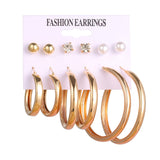 Aveuri Big Circle Hoop Earrings For Women Simple Punk Ear Rings Brincos Round Acrylic bead Earring Set Fashion Jewelry Party Gift