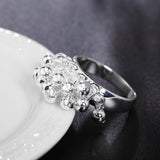 Aveuri Alloy Smooth Grape Beads Ring For Women Fashion Wedding Engagement Party Gift Charm Jewelry