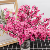 Aveuri Silk Gypsophila Artificial Flowers for Decoration Home Plastic Stem Bride Wedding Bouquet Mariage Cherry Blossom Fake Flower DIY